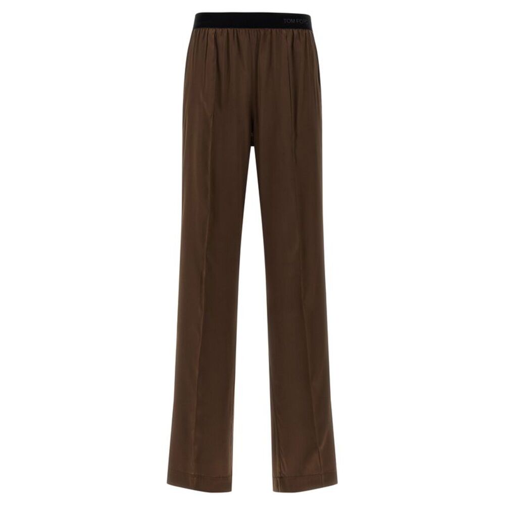 Tom Ford Brown Silk Casual Women's Pants